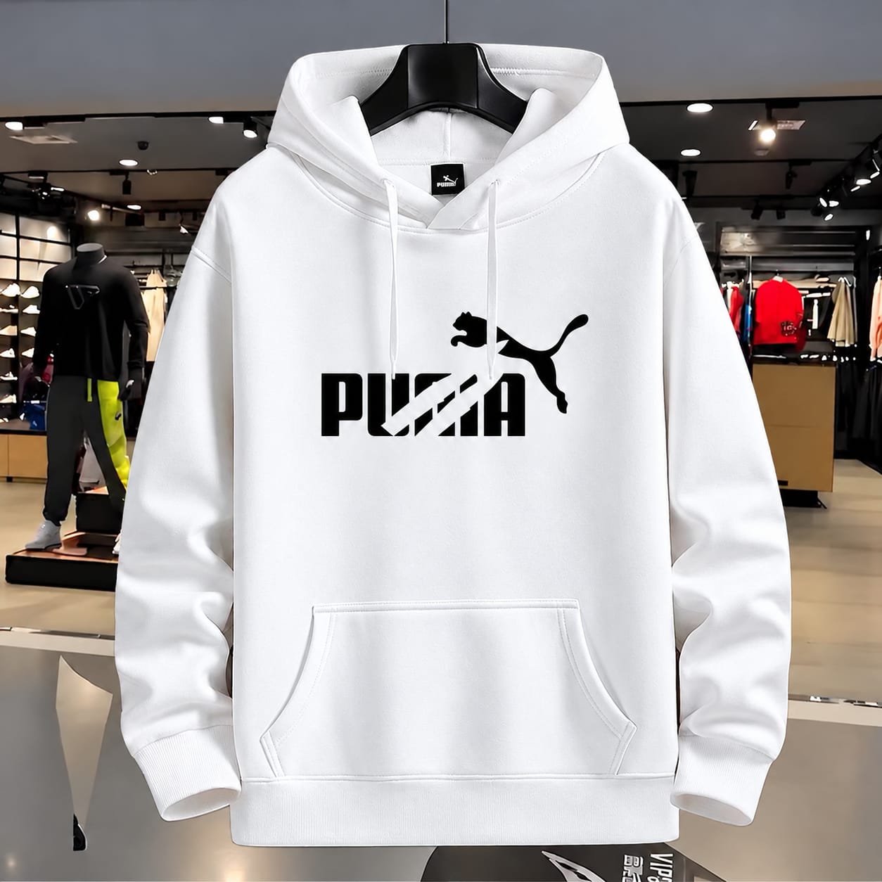_Stylish_Solid_Printed_Cotton_Hoodie-1 💢 Stylish Solid Printed Cotton Hoodie - Image 1